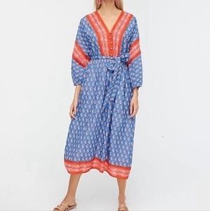 J crew V-neck cover-up dress in classic block print